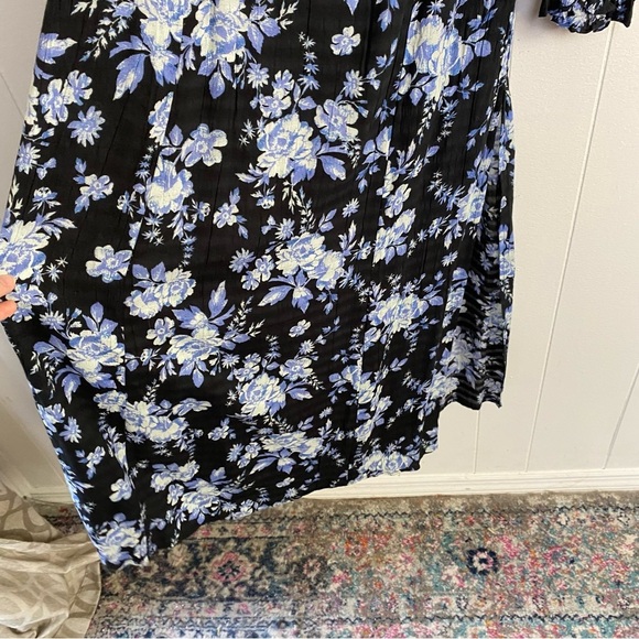 NWT $168 Free People Jaymes Midi Dress Floral Printed Blue Black Combo Sz XS - Picture 12 of 16